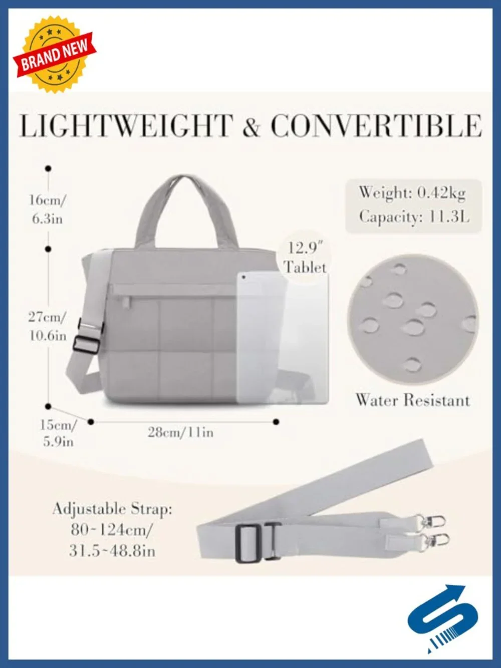 Lightweight Mini Quilted Puffer Crossbody Satchel Tote Bag with Pockets